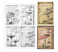 GLOBLELAND Sellos Transparentes con Fondo de Setas Vintage, Palabras Postales Retro, Sellos Transparentes de Silicona para Hacer Tarjetas Bricolaje Diario de Fotos Decoración de Álbumes, 21x14 cm