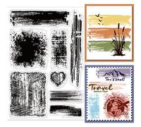 GLOBLELAND Sellos transparentes de fondo para manualidades, álbumes de recortes, pinceladas, graffiti, salpicaduras, sellos de silicona transparentes para hacer tarjetas, diario, decoración del hogar