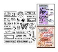 GLOBLELAND Sellos Transparentes de Matasellos Retro para Manualidades, Álbumes de Recortes, Correo Aéreo Vintage, Sellos de Silicona Transparentes de 15x15.(4) in, Sellos Transparentes para