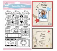 GLOBLELAND Sellos Transparentes de Silicona Cámara Retro Sellos de Marco de Fotos para Manualidades Scrapbooking y Tarjetas