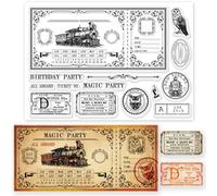 GLOBLELAND Sellos transparentes de silicona para billetes de tren vintage para manualidades, álbumes de recortes, sellos transparentes de silicona, sellos transparentes para hacer tarjetas, álbumes de