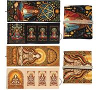 GLOBLELAND Tarot de mediación de yoga, 2 unidades, bolsa de poliéster para tarjetas, dados, cristales, adivinación, suministros de brujería