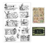 GLOBLELAND Tema de Calendario de Flores Retro Sello Transparente Sello de Silicona Sellos Transparentes de Goma para Hacer Tarjetas DIY Decoración de Álbum de Recortes