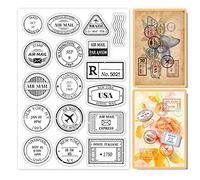 GLOBLELAND Tema de Sello de Correo Aéreo Conmemorativo de la Ciudad Sello Transparente Sello de Silicona Sellos Transparentes de Goma para Hacer Tarjetas DIY Decoración de Álbum de Recortes