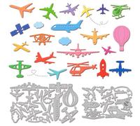 GLOBLELAND Troqueles de corte de aviones Troqueles de corte de globo aerostático para tarjetas cohete nube viajes troqueles de corte de metal modelos para scrapbooking diarios de papel, artesanía
