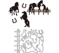 GLOBLELAND Troqueles de Corte de Caballo Realistas - Troqueles de Animales, Diferentes Formas de Caballo Plantillas de Estarcido de Metal en Relieve para Hacer Tarjetas Scrapbooking Manualidades DIY