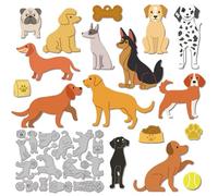 GLOBLELAND - Troqueles de corte realistas en forma de perro para manualidades, trozos de corte de metal para béisbol, huellas de patas, recortes para la fabricación de tarjetas