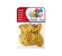 Globo 100% Latex Biodegradable Metalizado Oro Bolsa De 15 Unidades