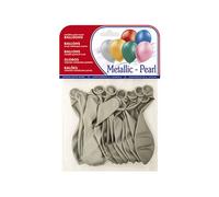 Globo 100% Latex Biodegradable Metalizado Plata Bolsa De 15 Unidades