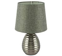 GLOBO 21719 - Lámpara de escritorio textil para habitación (iluminación cromada), color gris