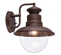 GLOBO 3272R - Lámpara de pared para exteriores (cristal y acero), diseño retro
