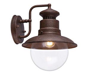 GLOBO 3272R - Lámpara de pared para exteriores (cristal y acero), diseño retro