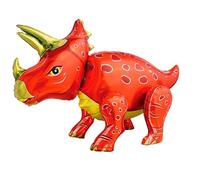 Globo 3D de dinosaurio: globo grande y realista T-Rex con patas móviles, 13 rojos, aprox. 57,5 x 91 cm, perfecto para fiestas de cumpleaños infantiles, fiestas de dinosaurios y decoraciones