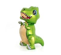 Globo 3D de dinosaurios: verde, patas móviles, 51 x 77 cm, perfecto para cumpleaños infantiles, fiestas de dinosaurios, decoración, regalo, diseño T-rex, helio, tamaño gigante, llamativo, globo