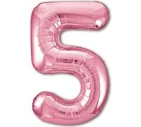 Globo 5° Cumpleaños Número 5 Rosa Gigante, Globo XXL de 100cm. Decoración 5° Cumpleaños para Niña. Aire o Helio.