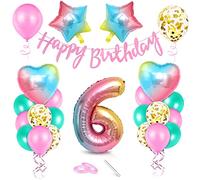 Globo 6er cumpleaños rosa, Decoracion cumpleaños 6 año, globo 6er cumpleaños, globo gigante foil numero 6, globo foil feliz cumpleaños 6, globo 6 decoracion para cumpleañera