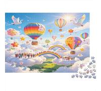 Globo Aerostático Arco Iris Puzzle de 1000 Piezas Set de Puzzle 1000 Piezas Puzzle para Adultos Relajación Familia Decoración Regalo 52x38cm/1000pcs