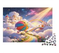 Globo Aerostático de Ensueño Puzzle de 1000 Piezas Papel para Adultos Castillo Camino Arcoíris Relajante Decoración Hogar Regalo 52x38cm/1000pcs