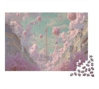 Globo aerostático de Esmeralda Rompecabezas 3D 38x26cm/1000pcs, - Juego Antistrés para Familias, Educativo Y Creativo, Regalo De Decoración Hogareña