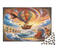 Globo Aerostático Fantasía Cielo Puzzle de 1000 Piezas Puzzle para Adultos Papel Estilo Mágico Juego de Puzzle 1000 Piezas Decoración Hogar Relax Regalo 52x38cm/1000pcs