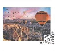 Globo Aerostático Paisaje Puzzle de 1000 Piezas Papel para Adultos Vista del Valle al Amanecer Juego de Puzzle Relax Hogar Regalo 70x50cm/1000pcs