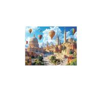 Globo aerostático Pintar por Numeros Adultos, Luminiscencia Cuadros para Pintar por Numeros Arquitectura, Kit Pintura 60 x 80 cm para Regalo Luminiscencia Cuadros Decoracion Salon Modernos GYYH-6220