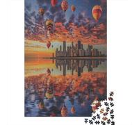 Globo aerostático Puzzle De 1000 Piezas Adultos Rompecabezas Imposible Juego De Habilidad para Toda La Familia Juego De Colocación De Decoración del Cerdoar 1000pcs (75x50cm)