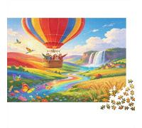 Globo Aerostático Puzzle de 1000 Piezas Papel para Adultos Paisaje Campestre Colorido Juego de Puzzle 1000 Piezas Relajación Hogar Regalo 52x38cm/1000pcs