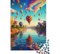 Globo Aerostático Puzzle de 1000 Piezas Papel para Adultos Vista de Lago Soñado Relajación Familia Decoración Hogar Regalo 52x38cm/1000pcs