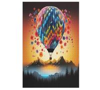 Globo aerostático Rompecabezas de 1000 piezas, rompecabezas para adultos de madera, juego de habilidad para toda la familia, (78×53cm)