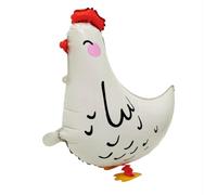 Globo Airwalker pollo - 50 x 45,5 cm flotando con helio o aire, decoración perfecta para fiestas de cumpleaños infantiles, decoración divertida para eventos, no se hunde - corre con cuerda