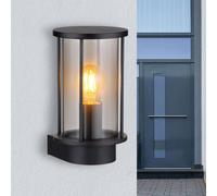 Globo Aplique de exterior Gracey, negra, acero inoxidable, IP54, E27
