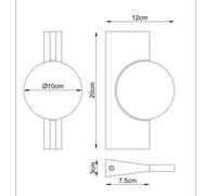 Globo Aplique de pared LED Jasper, altura 20 cm, latón mate, metal