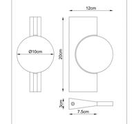 Globo Aplique de pared LED Jasper, altura 20 cm, negro mate, metal