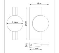 Globo Aplique de pared LED Jasper, altura 20 cm, níquel mate, metal