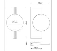 Globo Aplique de pared LED Jasper, altura 28 cm, latón mate, metal