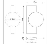 Globo Aplique de pared LED Jasper, altura 28 cm, níquel mate, metal