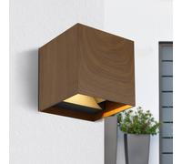 Globo Aplique exterior Veronika up/down cubo look madera