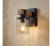 Globo Aplique Lila soporte de madera y pantalla vidrio True