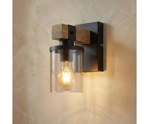 Globo Aplique Lila soporte de madera y pantalla vidrio True