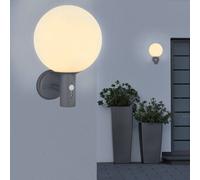 Globo Aplique para exterior Ossy, antracita/blanco, con sensor, IP44, E27