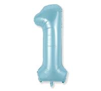 Globo azul claro del número 1 para el primer cumpleaños, globos de aluminio de 40 pulgadas, autoinflables para niños, hombres, cumpleaños, fiesta, aniversario, fiesta, suministros de decoración