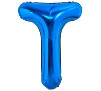Globo azul de 100 cm, letra T (40 pulgadas), para decoración de globos, cumpleaños, bodas, fiestas y así sucesivamente (letra T)