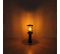 Globo Baliza Gracey, altura 45 cm, negro, acero inoxidable, IP54 True