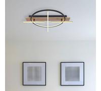 Globo Beatrix Plafón LED, longitud 44 cm, madera/negro, madera