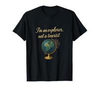 Globo brújula Vintage Im an Explorer Not a Tourist Camiseta