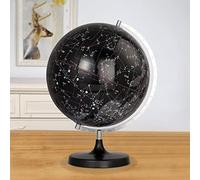 Globo celeste de 32 cm transparente, negro, con luz