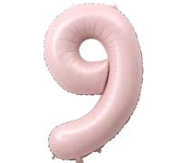 Globo con el número 9, color rosa bebé, helio 9, globo de cumpleaños número para 9, decoración de cumpleaños de 40 pulgadas, 101 cm, color rosa bebé 9