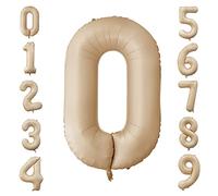 Globo con Número de Albaricoque Retro de 40 Pulgadas 0, Número de Lámina Grande 0-9 Globos de Cumpleaños Globos de Fiesta de Caramelo Para Decoración de Fiesta de Baby Shower de Aniversario