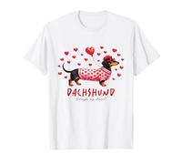 Globo Dachshund Through My Heart Valentines Doxie Heart Camiseta